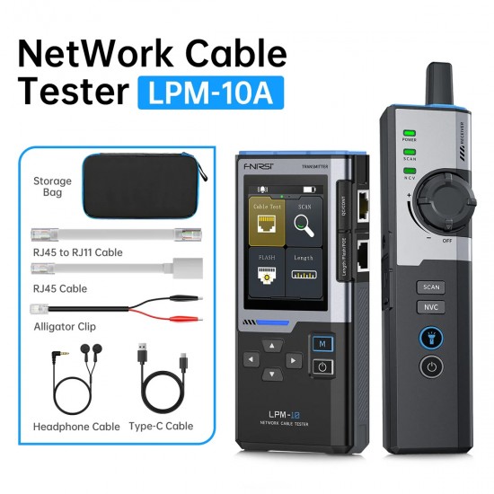 FNIRSI tester καλωδίων δικτύου LPM-10A, επαναφορτιζόμενο