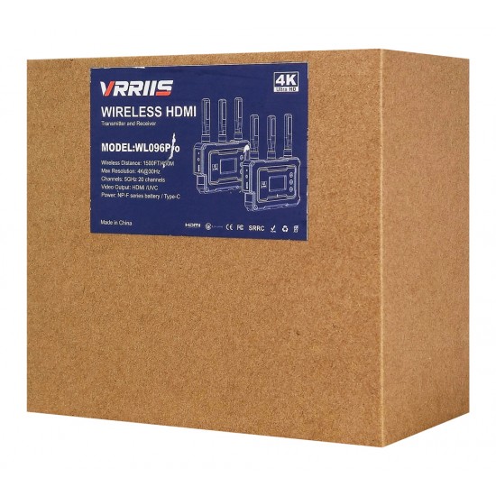 VRRIIS HDMI σύστημα ασύρματης μετάδοσης βίντεο WL096 Pro, 4K, 5GHz, έως 450m