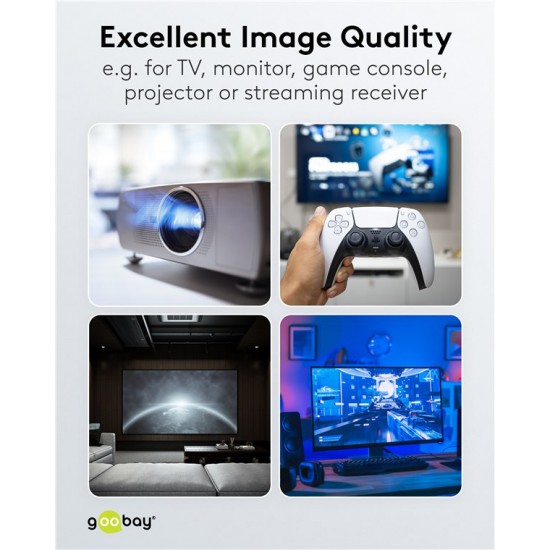 GOOBAY καλώδιο HDMI 2.1 76278 με Ethernet, AOC, 8K/60Hz, 48 Gbps, 50m, μαύρο