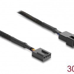 DELOCK καλώδιο προέκτασης 4pin PWM 91360 για ανεμιστήρες, 30cm, μαύρο