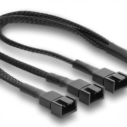 DELOCK καλώδιο 1x 4pin PWM σε 1x 4pin PWM + 2x 3pin 91366 για ανεμιστήρες, 25cm, μαύρο
