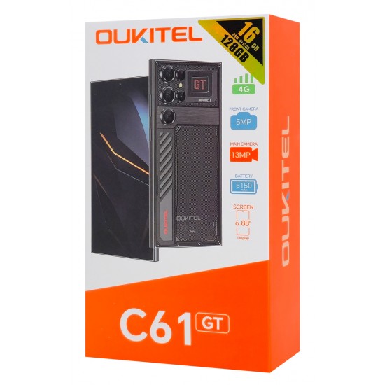 OUKITEL smartphone C61 GT, 6.88", 4/128GB, 5150mAh, μαύρο
