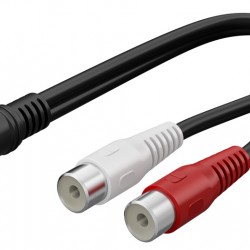 GOOBAY καλώδιο 3.5mm male σε 2x RCA female 50600, 0.2m, μαύρο