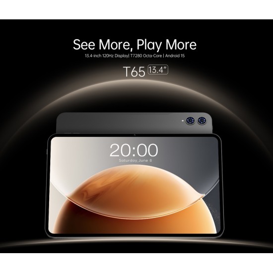 TECLAST tablet T65, 13.4", 6/128GB, 4G, Android 15, 8000mAh, γκρι
