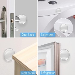 HOME USE στοπ πόρτας HUH-0263, αυτοκόλλητο, PU πλαστικό, 40x8mm, διάφανο, 4τμχ