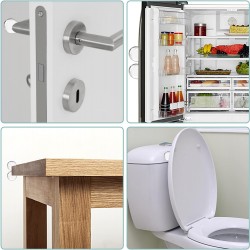 HOME USE στοπ πόρτας HUH-0264, αυτοκόλλητο, PU πλαστικό, 25x10mm, διάφανο, 12τμχ