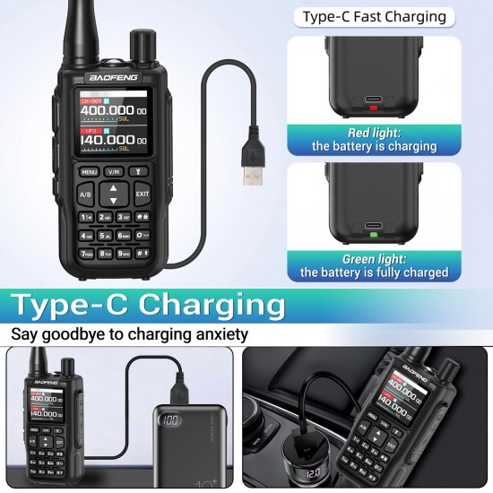 BAOFENG ασύρματος πομποδέκτης MINI-5, UHF/VHF, 5W/2W, μαύρος