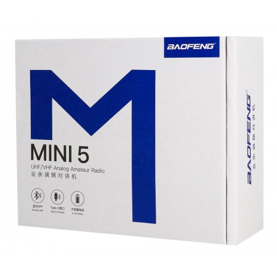 BAOFENG ασύρματος πομποδέκτης MINI-5, UHF/VHF, 5W/2W, μαύρος