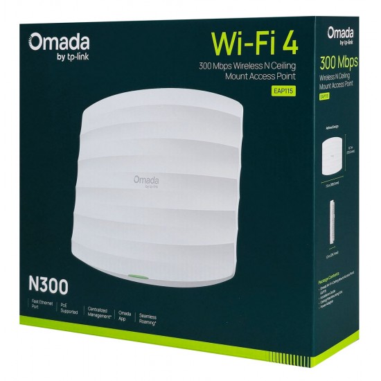 TP-LINK access point EAP115, 300Mbps, οροφής, V4.30
