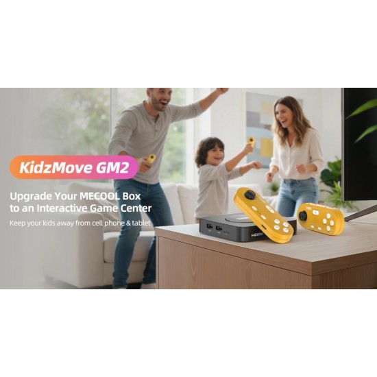 MECOOL σετ ασύρματων motion gamepad KidzMove GM2 για smart TV & TV Box, κίτρινο, 2τμχ