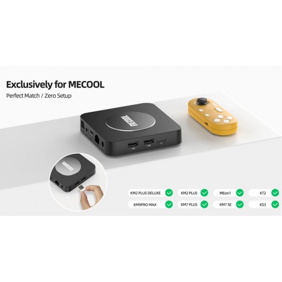 MECOOL σετ ασύρματων motion gamepad KidzMove GM2 για smart TV & TV Box, κίτρινο, 2τμχ
