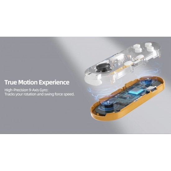 MECOOL σετ ασύρματων motion gamepad KidzMove GM2 για smart TV & TV Box, κίτρινο, 2τμχ
