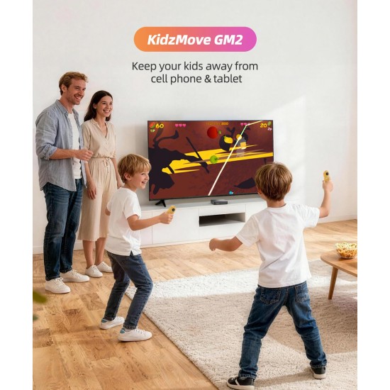 MECOOL σετ ασύρματων motion gamepad KidzMove GM2 για smart TV & TV Box, κίτρινο, 2τμχ