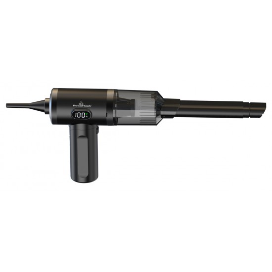 POWERTECH 2 σε 1 σκουπάκι χειρός & air duster PT-1576, 50W, 3600mAh, μαύρο