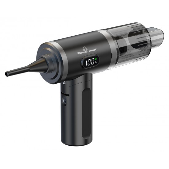 POWERTECH 2 σε 1 σκουπάκι χειρός & air duster PT-1576, 50W, 3600mAh, μαύρο