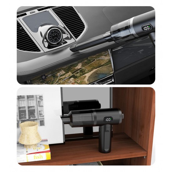 POWERTECH 2 σε 1 σκουπάκι χειρός & air duster PT-1576, 50W, 3600mAh, μαύρο