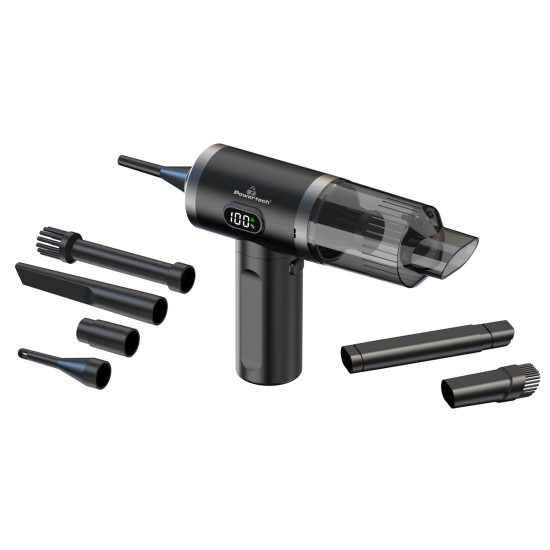 POWERTECH 2 σε 1 σκουπάκι χειρός & air duster PT-1576, 50W, 3600mAh, μαύρο