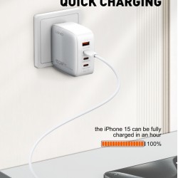 LDNIO καλώδιο USB-C iP-901c, 65W, 480Mbps, 1m, λευκό