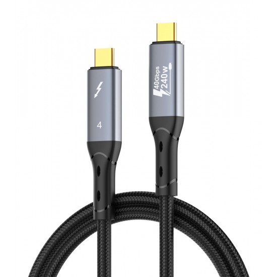 LDNIO καλώδιο USB-C TC-11c, 240W, 40Gbps, 8K/60Hz, 1m, μαύρο