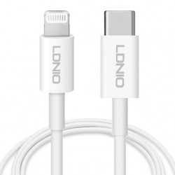 LDNIO καλώδιο Lightning σε USB-C MFi01, MFi, 30W, 480Mbps, 1m, λευκό