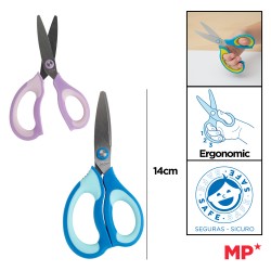 MP παιδικό ψαλίδι χαρτιού PA1101-2, μεταλλική λεπίδα, 14cm, διάφορα χρώματα, 1τμχ