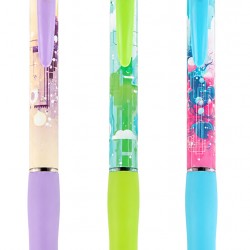 MP στυλό διαρκείας ballpoint PE140-14, 0.7mm μύτη, 14.5cm, μπλε, διάφορα σχέδια, 1τμχ