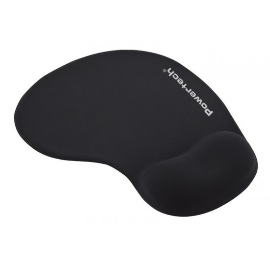 POWERTECH mouse pad PT-1611 με στήριγμα καρπού, 23x19x1.8cm, μαύρο