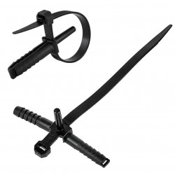 POWERTECH δεματικά καλωδίων με ούπα TIES-084, 7x150mm, μαύρα, 100τμχ