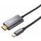 POWERTECH καλώδιο USB-C σε HDMI PTR-0209, 4K/30Hz, 10 Gbps, 1m, μαύρο