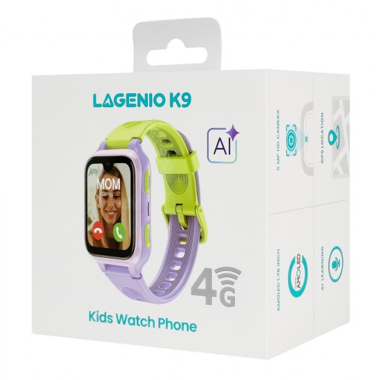 LAGENIO GPS smartwatch για παιδιά K9, 1.78" AMOLED, με κάμερα, 4G, IP68, μαύρο