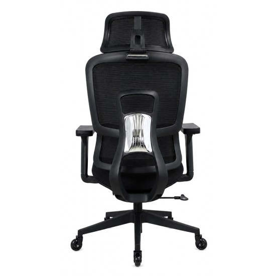 POWERTECH καρέκλα γραφείου PT-1633 με μπράτσα και ανάκλιση, ρυθμιζόμενο ύψος, μαύρη