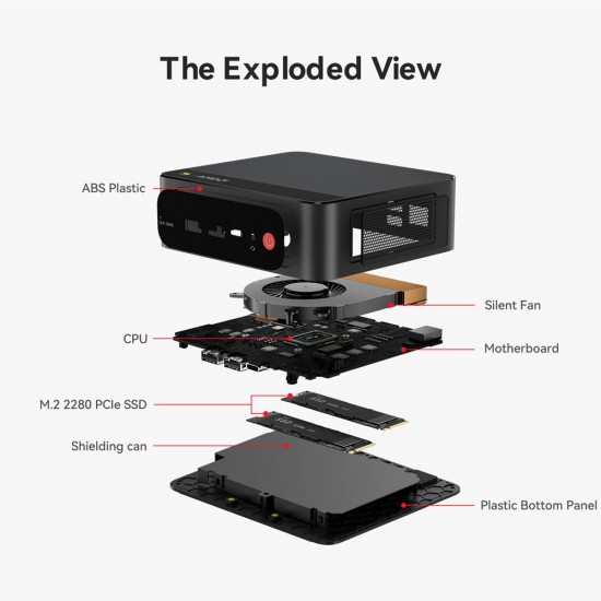 BEELINK mini PC SER5 Max, AMD Ryzen R7 7735U, 16GB, 500GB M.2, Windows 11 Pro