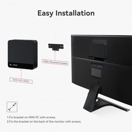 BEELINK mini PC SER5 Max, AMD Ryzen R7 7735U, 16GB, 500GB M.2, Windows 11 Pro