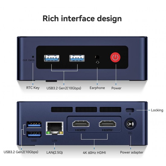 BEELINK mini PC Mini S12, Intel N95, 12GB, 480GB M.2, Windows 11 Pro