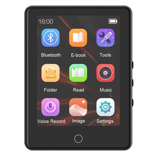 RUIZU MP3 player A6 με οθόνη αφής 2.8", 32GB, Bluetooth, ελληνικό μενού, μαύρο