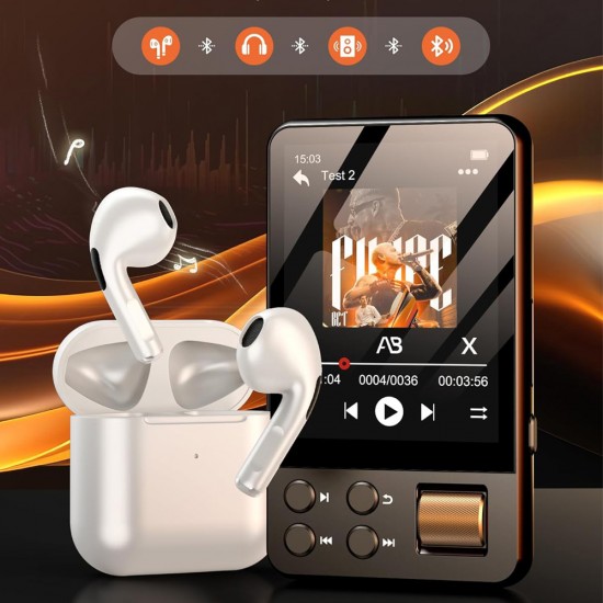 RUIZU MP3 player M19 με οθόνη αφής 2.4", 32GB, Bluetooth, μαύρο