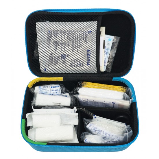 KALFF kit πρώτων βοηθειών για οχήματα FK1793-99, DIN 13164-2022, γαλάζιο