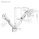 BRATECK επιτοίχια βάση για 2x οθόνες LDA113-114, 17-32", έως 9kg