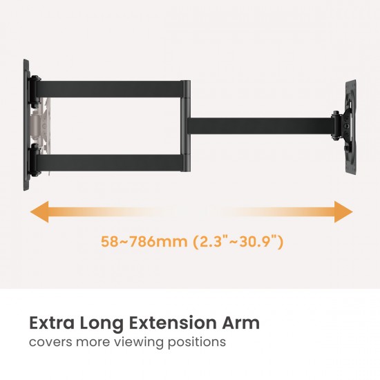 BRATECK επιτοίχια βάση τηλεόρασης LPA95-223L, 23-43", έως 50kg, full motion