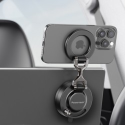POWERTECH βάση smartphone αυτοκινήτου PT-1629 για ταμπλό/παρμπρίζ, μαγνητική, μαύρη