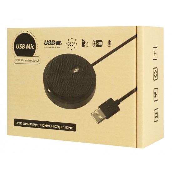 CMTECK επιτραπέζιο μικρόφωνο UM02, omnidirectional, USB, μαύρο