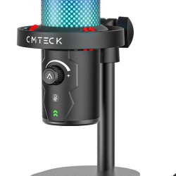 CMTECK επιτραπέζιο μικρόφωνο XM560, καρδιοειδές, USB/USB-C, RGB LED, μαύρο