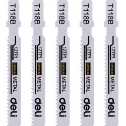 DELI σετ λάμες σέγας DH-QJT012-E4 για μέταλλο, T118B, 5τμχ