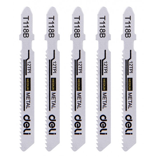 DELI σετ λάμες σέγας DH-QJT012-E4 για μέταλλο, T118B, 5τμχ