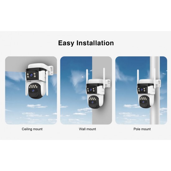 VSTARCAM smart ηλιακή κάμερα BG621DR, dual lens, 3MP, 4G, SD, PTZ, IP66