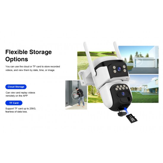 VSTARCAM smart ηλιακή κάμερα BG621DR, dual lens, 3MP, 4G, SD, PTZ, IP66