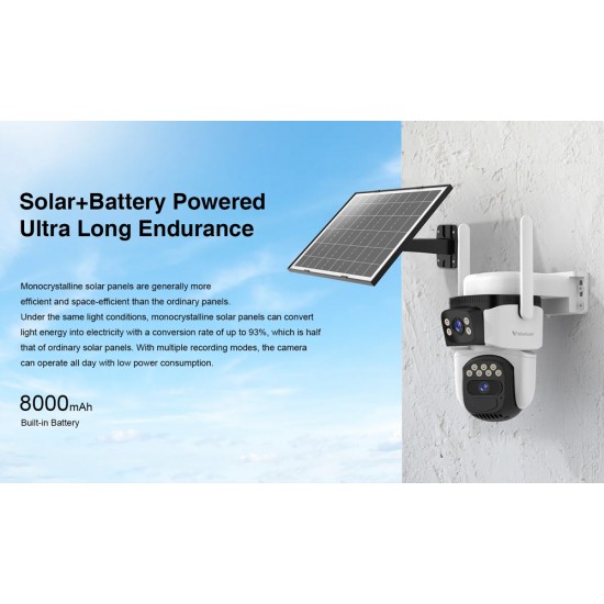 VSTARCAM smart ηλιακή κάμερα BG621DR, dual lens, 3MP, 4G, SD, PTZ, IP66