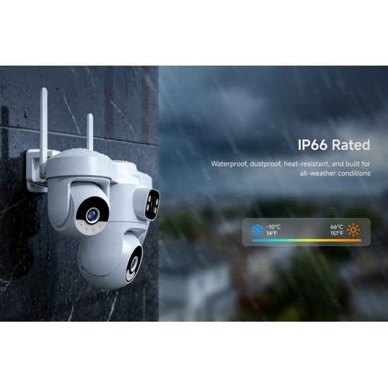VSTARCAM smart ηλιακή κάμερα AG623FR, four-lens, 3MP, 4G, SD, PTZ, IP66