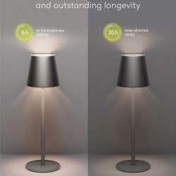 GOOBAY επιτραπέζιο φωτιστικό 77673, 3000K, dimmable, επαναφορτιζόμενο, μαύρο