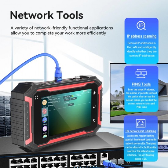 NOYAFA CCTV & IP tester NF-IPC725 με 5.5" IPS οθόνη, 8MP CVI/TVI/AHD camera test, cable tester